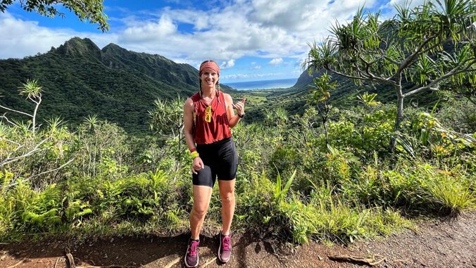Kristi Koplin hiking in Windward Oʻahu Hawaii
